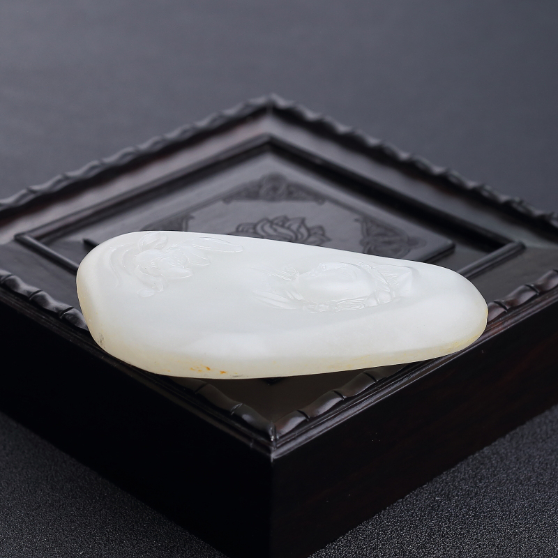 俄料天然山料和田白玉吊坠-红掌柜