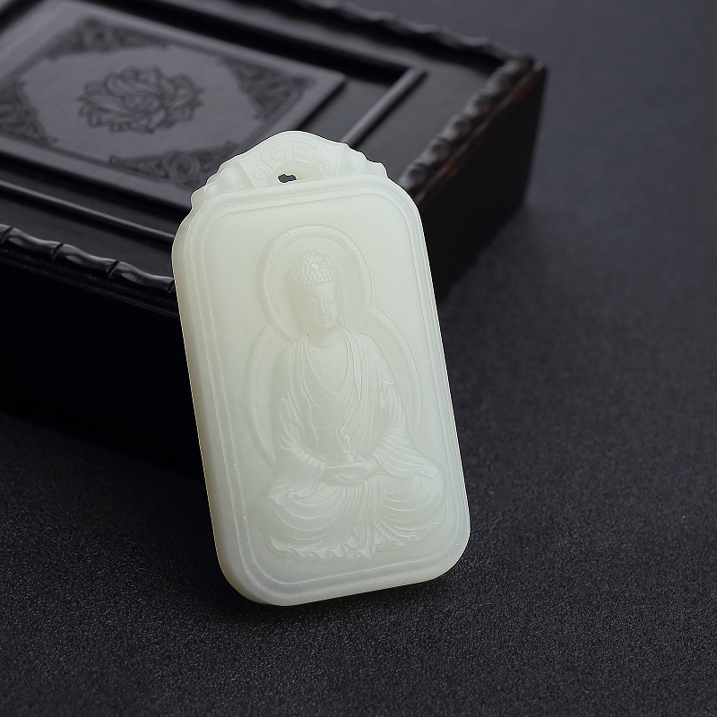 山料和田白玉大日如来吊坠-红掌柜