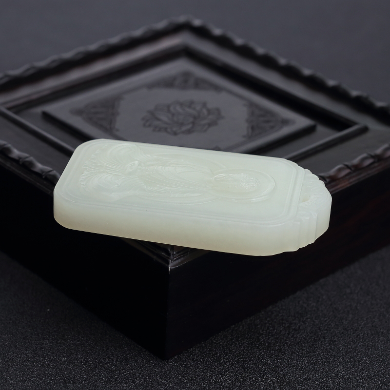 山料天然和田白玉吊坠-红掌柜