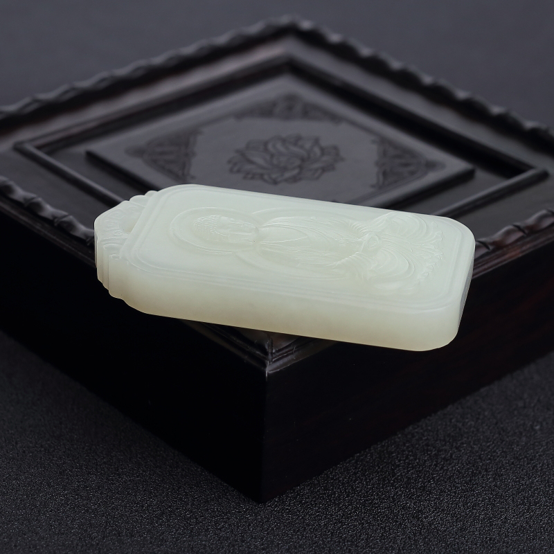 和田白玉大日如来吊坠-红掌柜