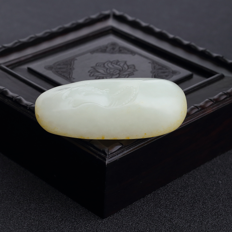 和田白玉观音吊坠-红掌柜