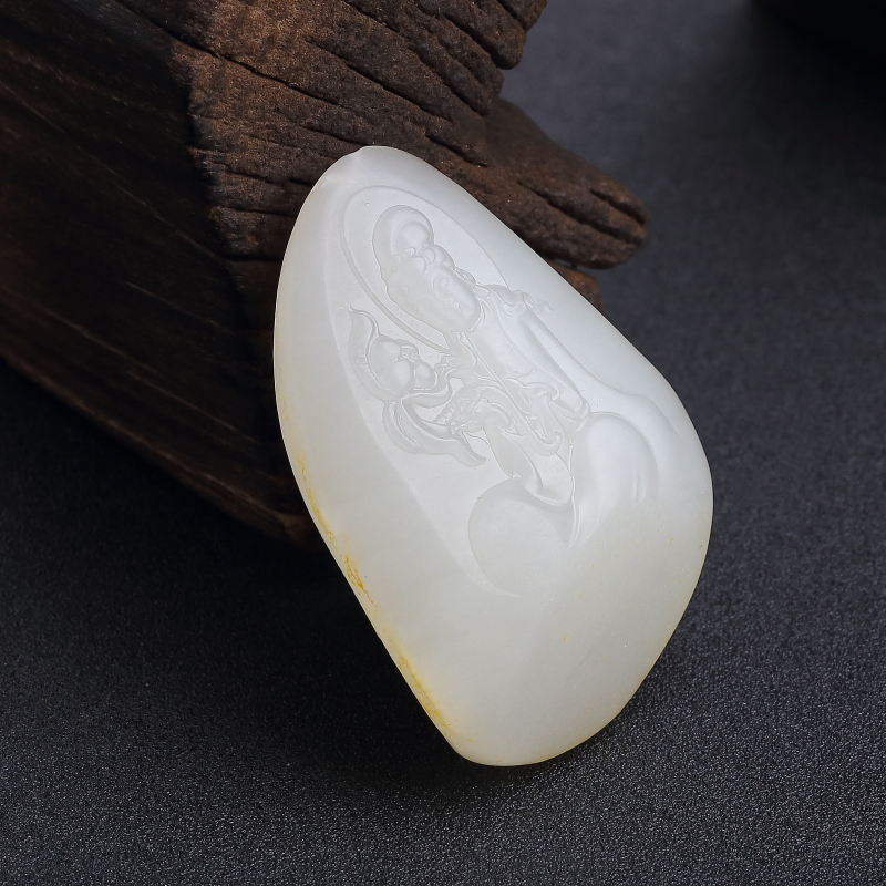 山料和田白玉观音吊坠-红掌柜