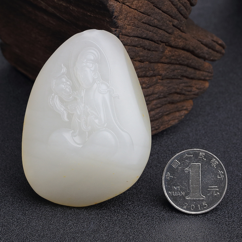 山料和田白玉吊坠-红掌柜