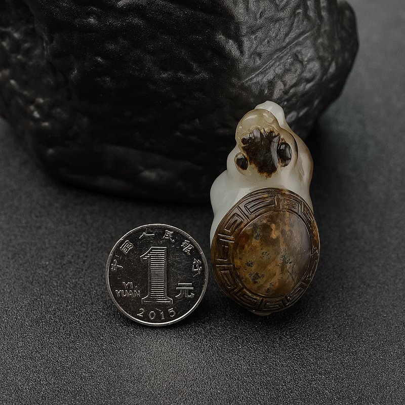 天然和田玉龙龟吊坠-红掌柜