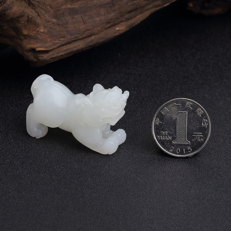 山料和田白玉麒麟吊坠-红掌柜