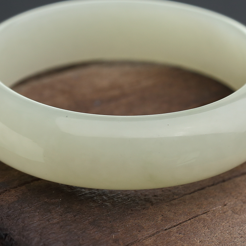 天然山料和田青白玉平安镯-红掌柜