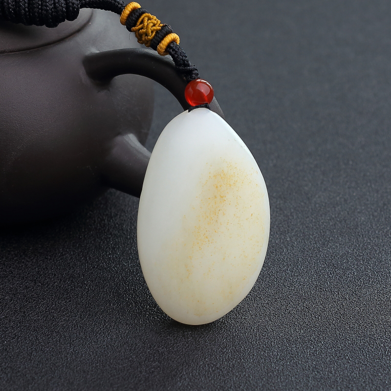 天然山料和田玉蝶恋花吊坠-红掌柜