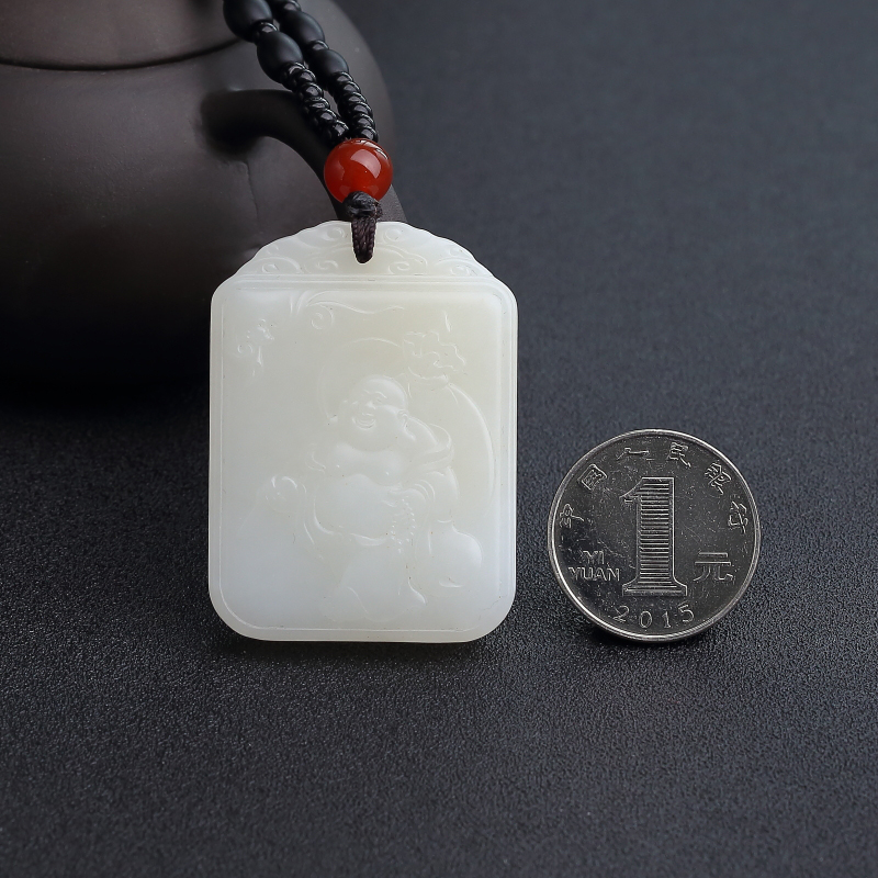 和田白玉福在眼前吊坠-红掌柜