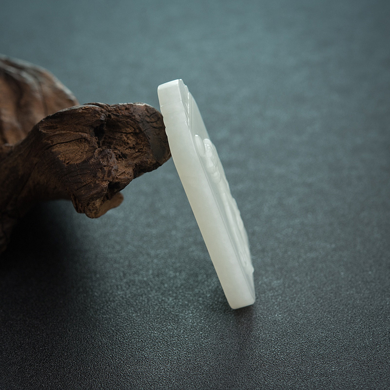 和田白玉吊坠-红掌柜