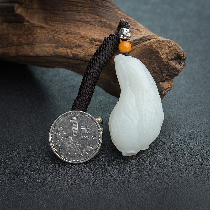 天然和田白玉吊坠-红掌柜