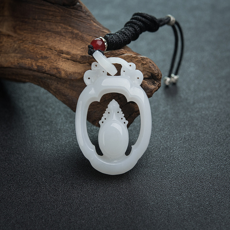 山料和田白玉吊坠-红掌柜