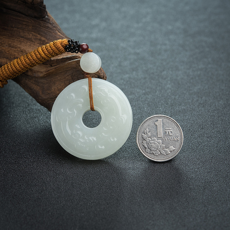 天然和田白玉平安扣-红掌柜