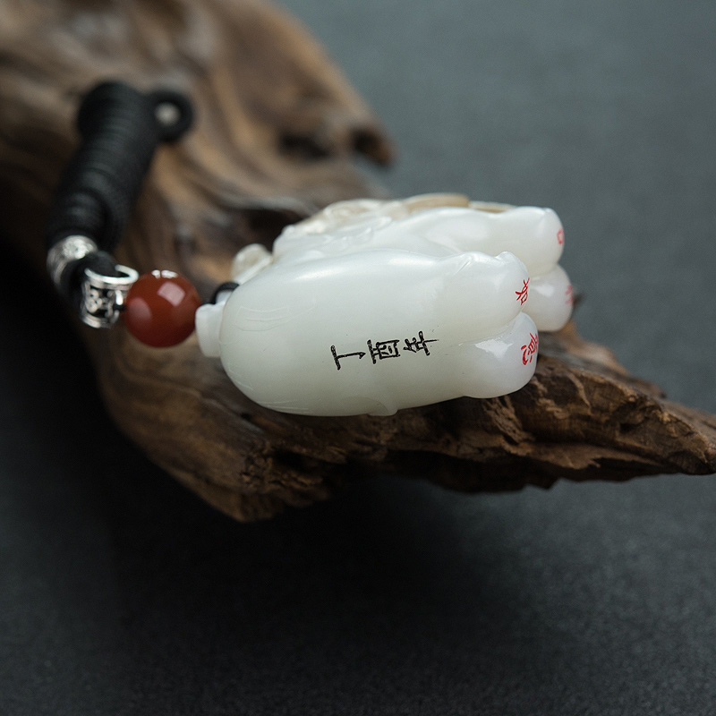 天然和田玉吉祥如意吊坠-红掌柜