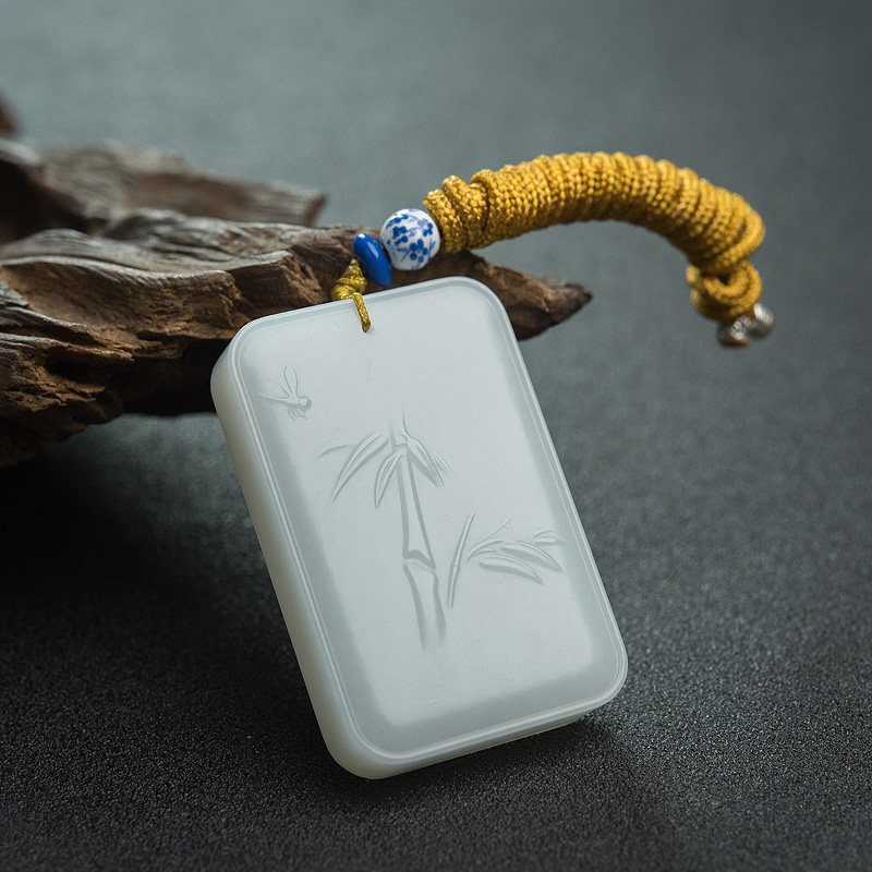 和田玉竹报平安吊坠-红掌柜