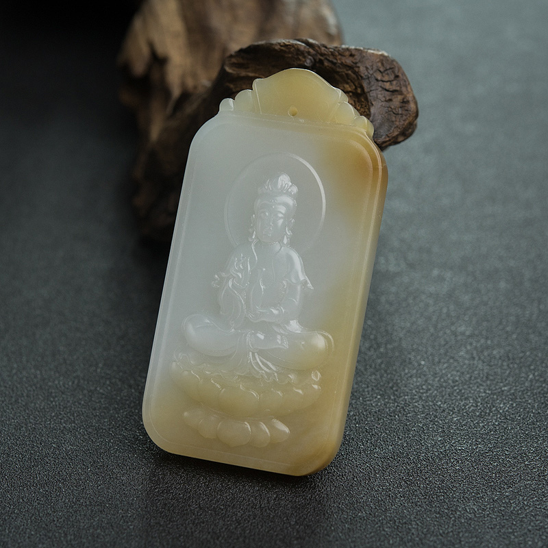 山料和田玉观音吊坠-红掌柜