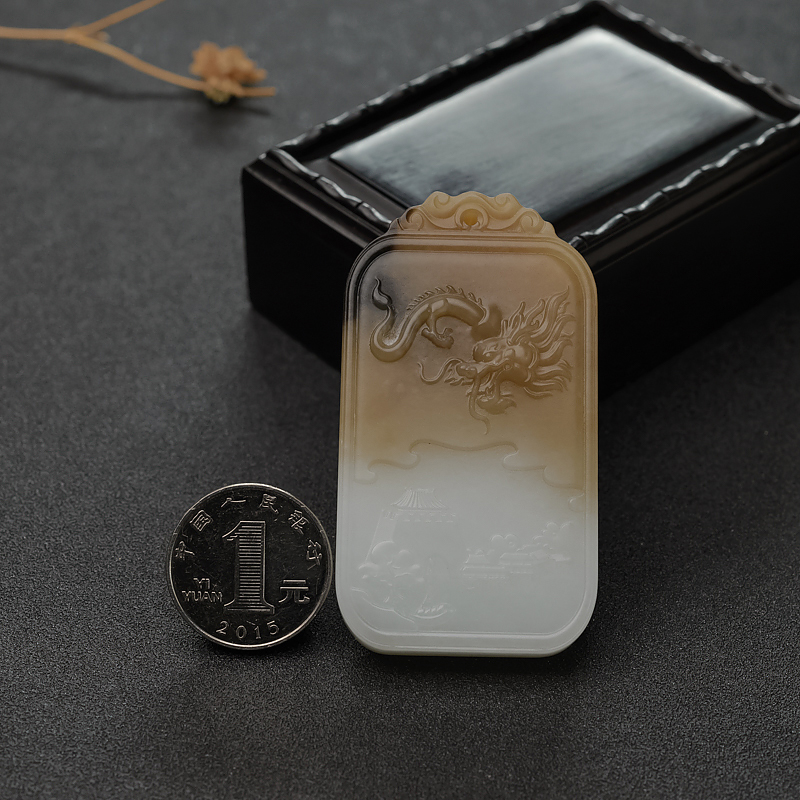 和田玉山水意境牌-红掌柜