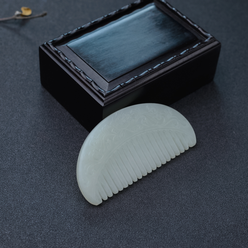 俄料山料和田白玉梳子-红掌柜