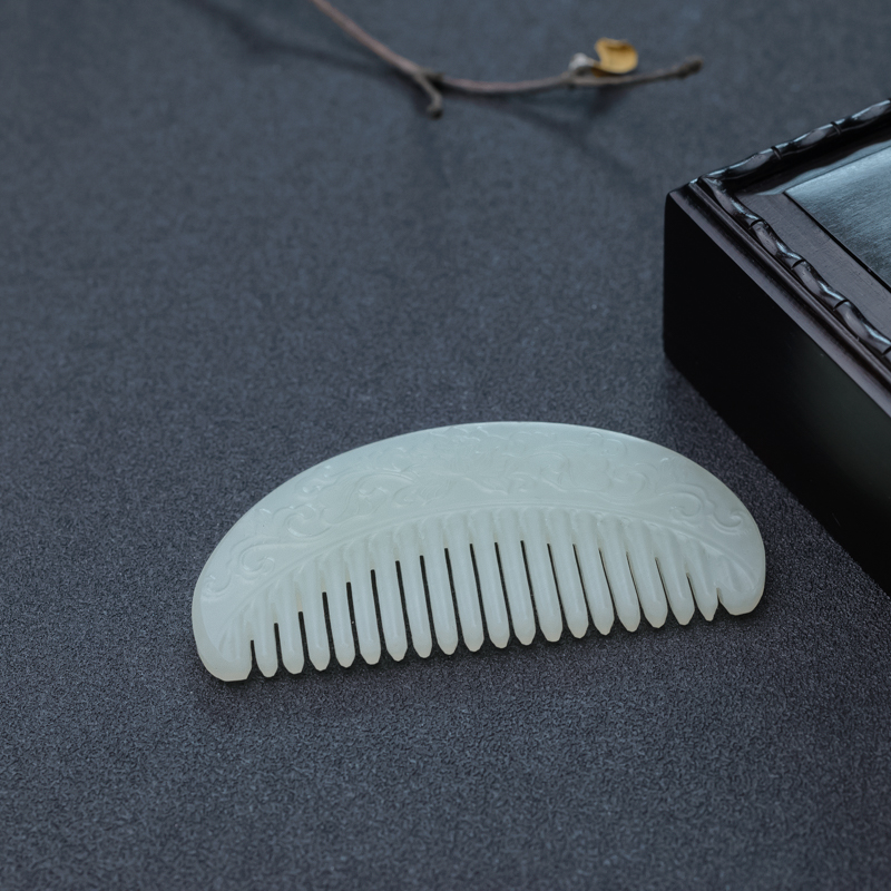 俄料天然山料和田玉梳子-红掌柜