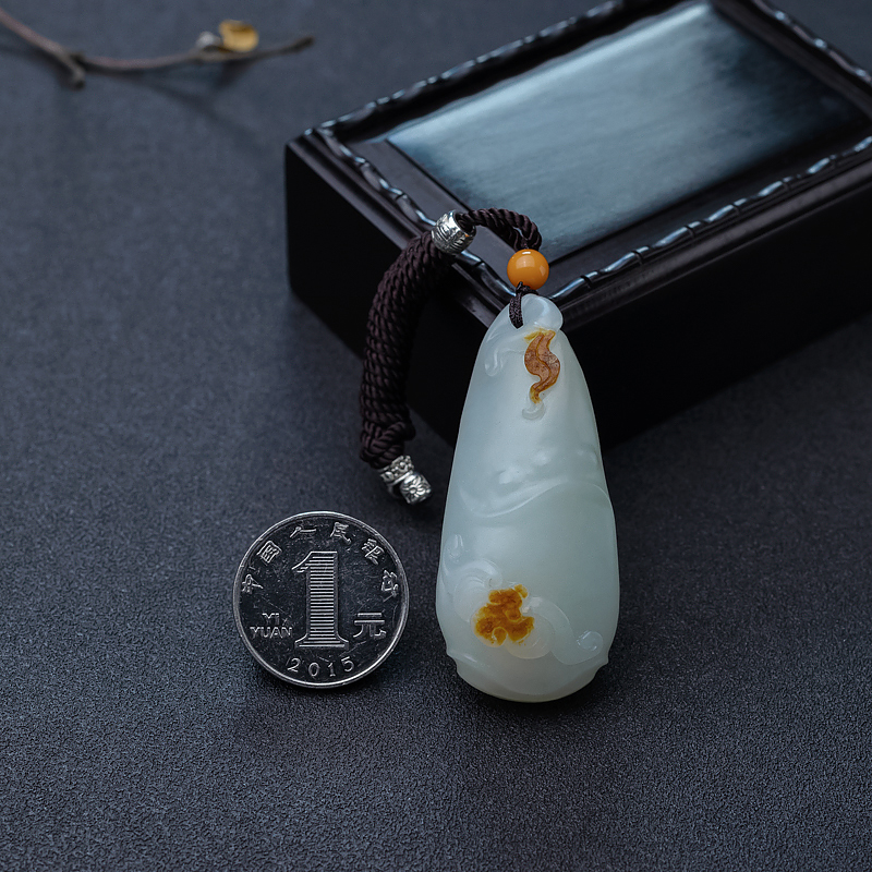 和田玉竹节吊坠-红掌柜