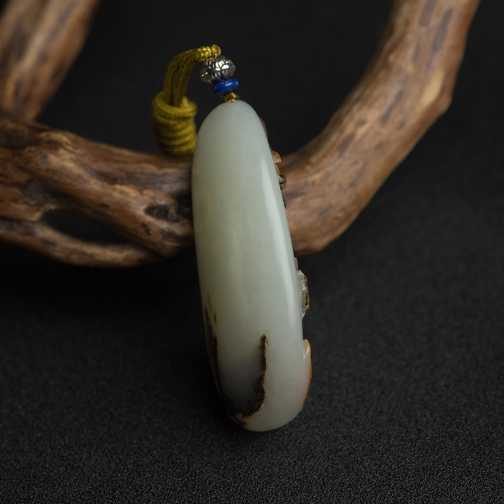 天然和田玉山水意境吊坠-红掌柜