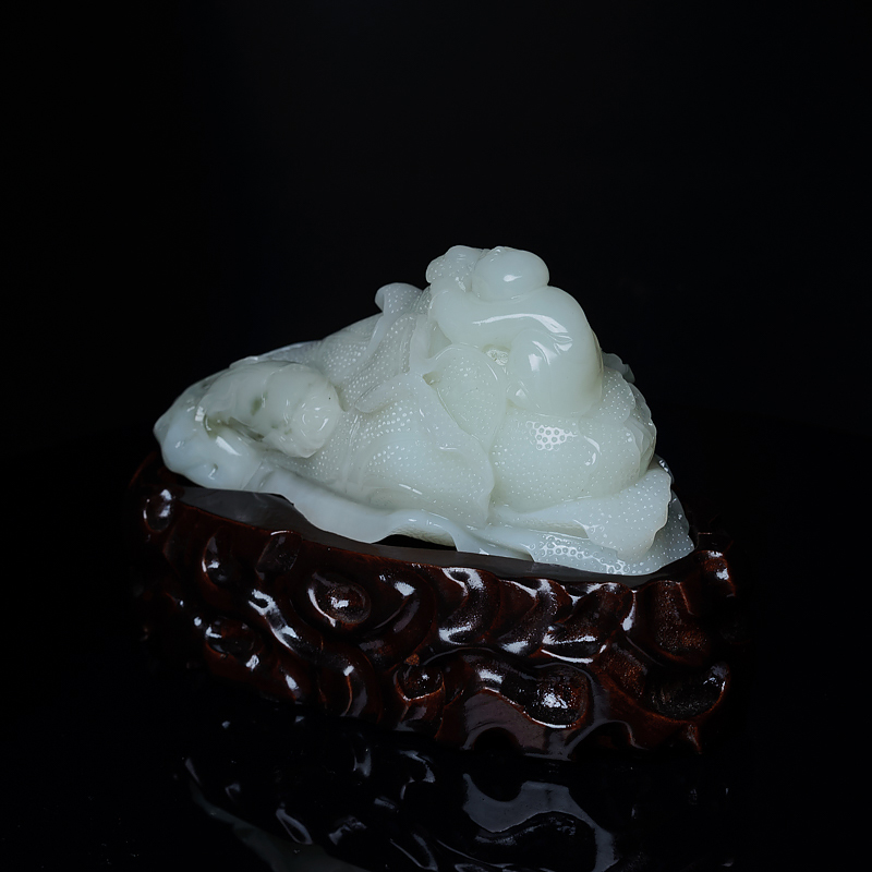 和田白玉白菜摆件-红掌柜