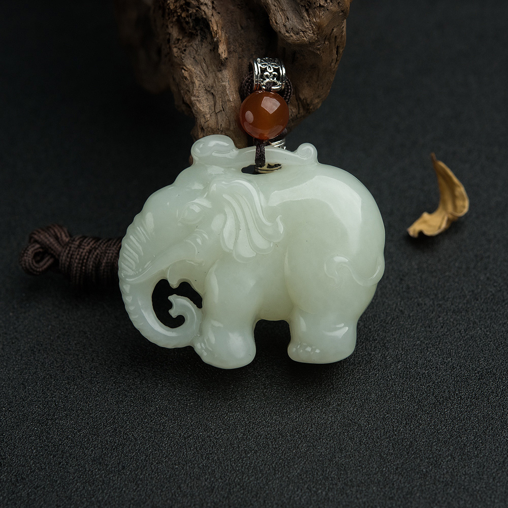 山料和田青白玉大象-红掌柜