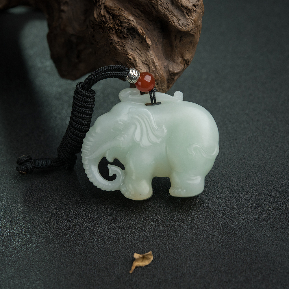 山料和田白玉吉祥如意吊坠-红掌柜