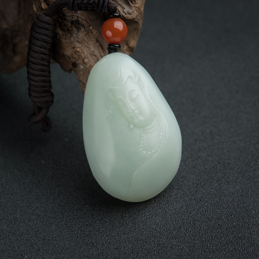 和田白玉观音吊坠-红掌柜