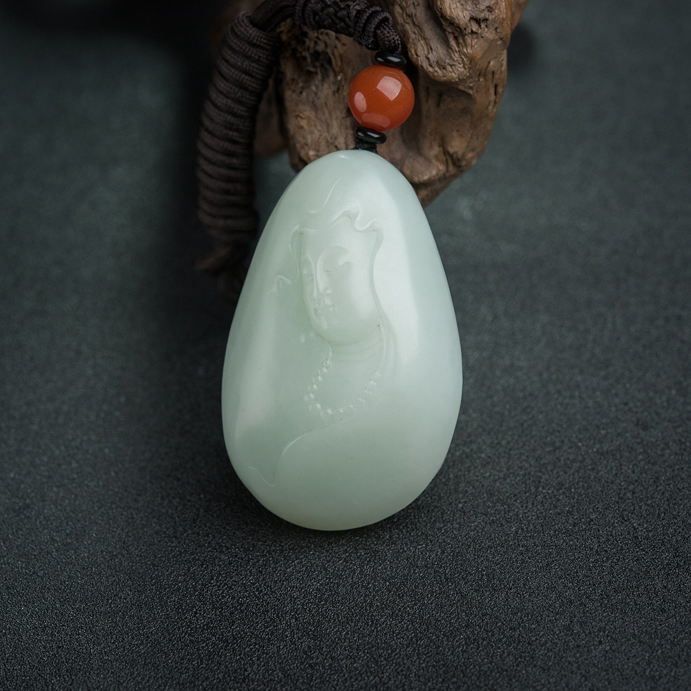 山料和田玉观音吊坠-红掌柜