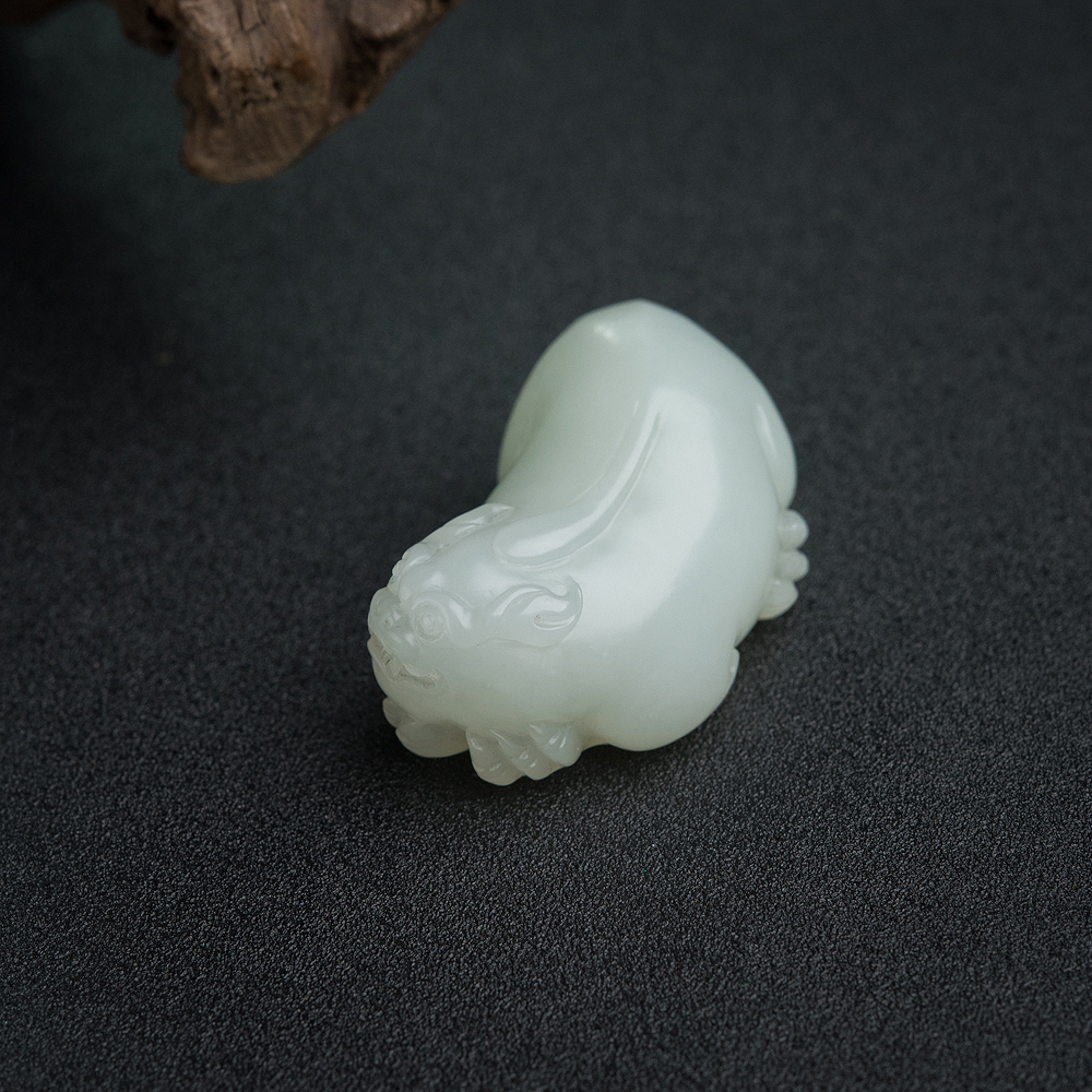 山料和田白玉貔貅吊坠-红掌柜