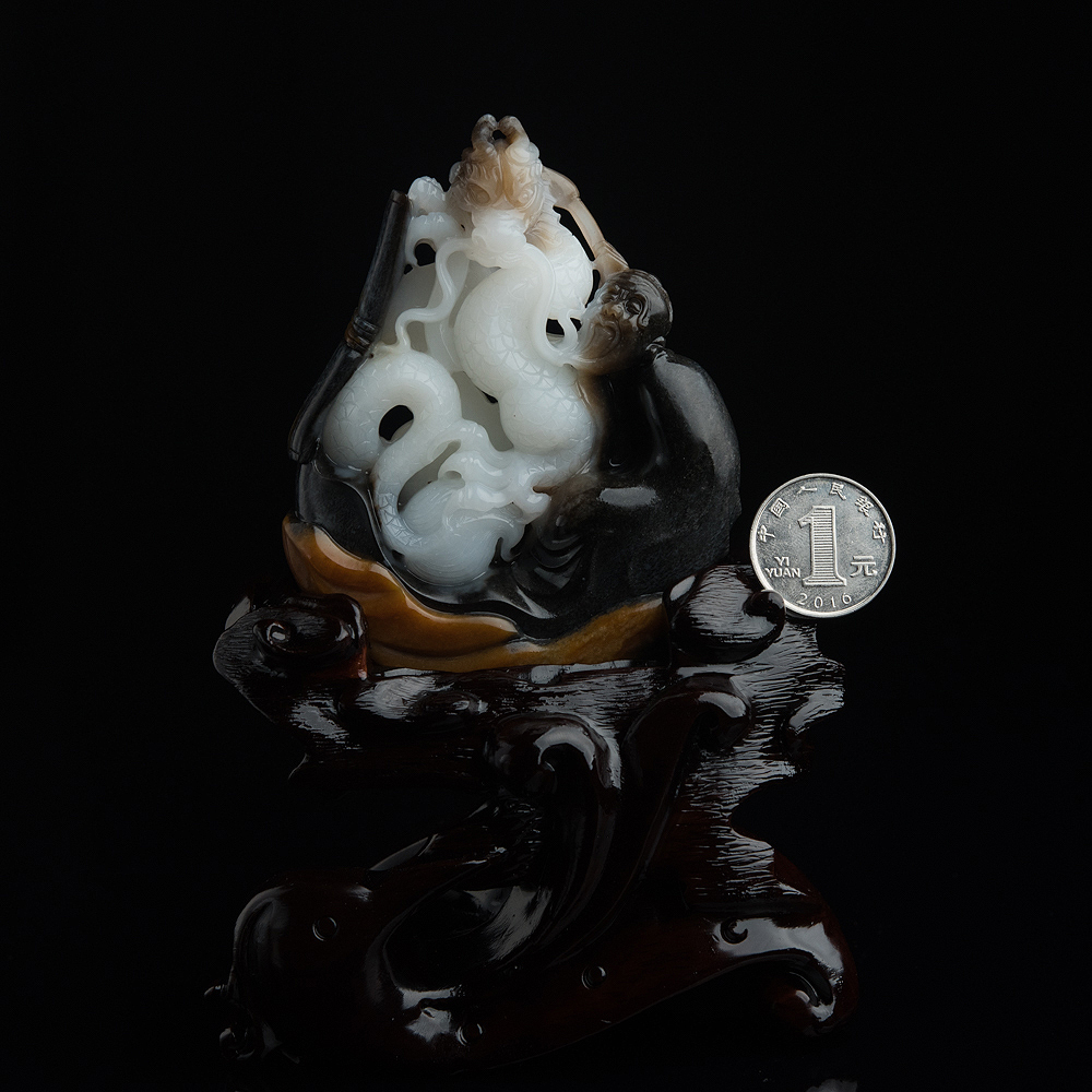 和田玉画龙点睛摆件-红掌柜