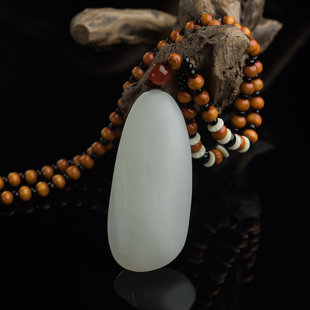 和田玉望子成龙吊坠-红掌柜