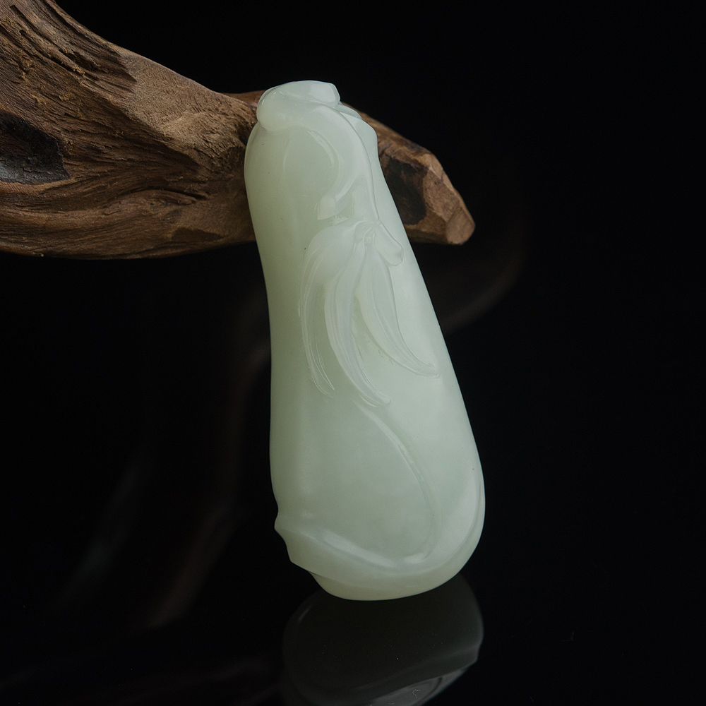 俄罗斯和田玉竹节吊坠-红掌柜