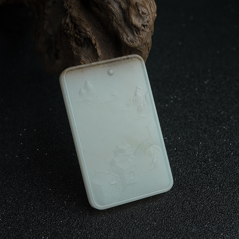 和田玉鱼跃龙门吊坠-红掌柜