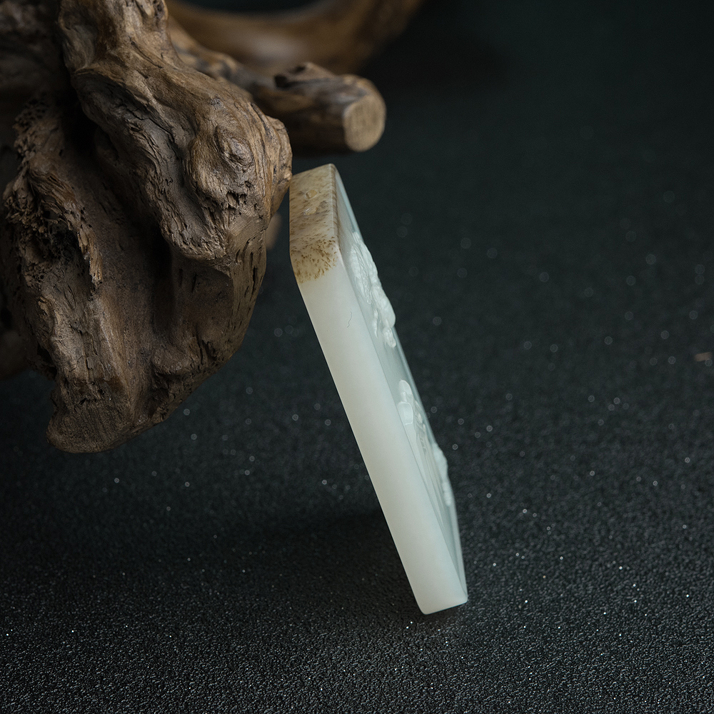 天然和田玉鱼跃龙门吊坠-红掌柜