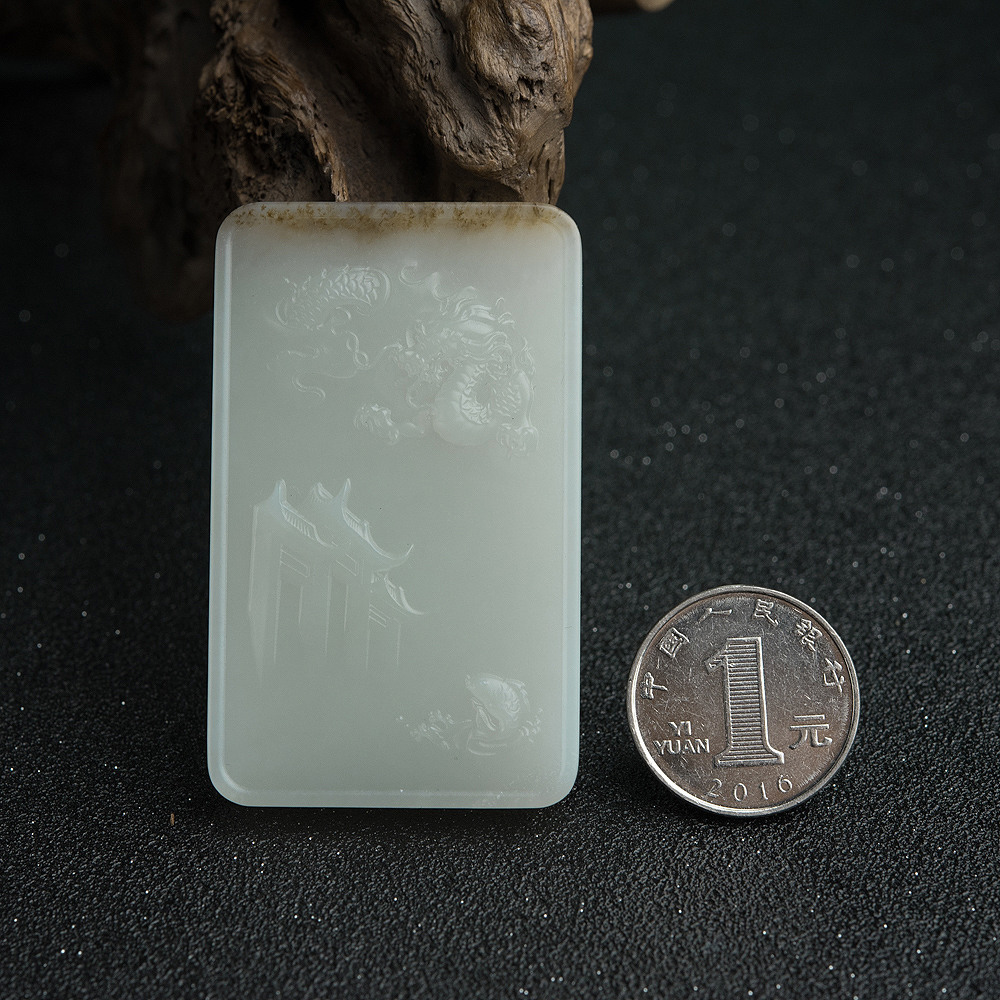 和田玉鱼跃龙门挂坠-红掌柜