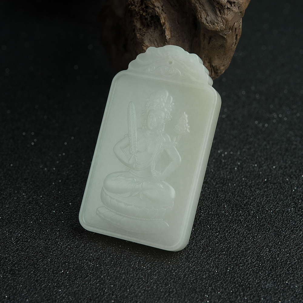 山料和田白玉虚空藏菩萨吊坠-红掌柜