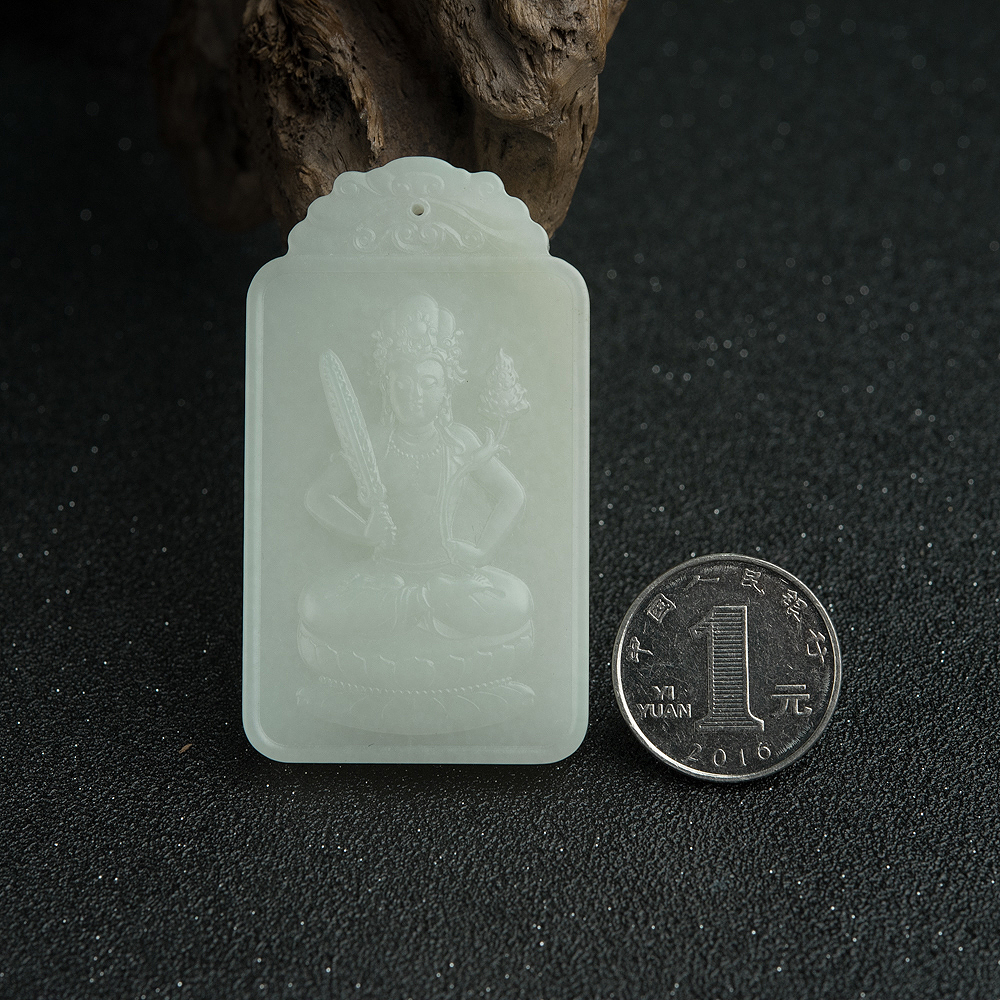 和田青玉虚空藏菩萨挂坠-红掌柜