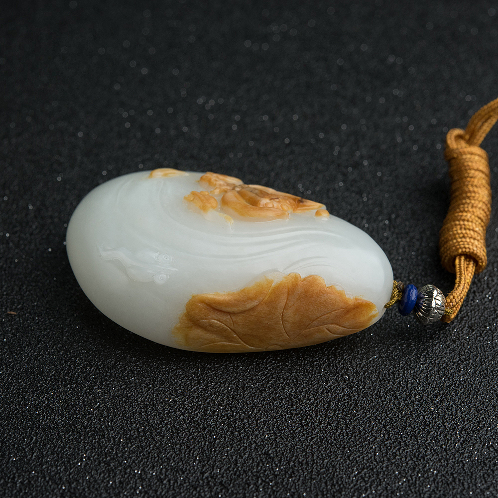 俄罗斯和田玉连生贵子吊坠-红掌柜