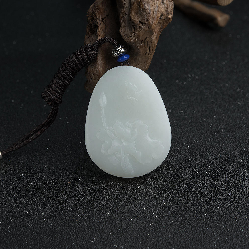 山料和田白玉蝶恋花吊坠-红掌柜