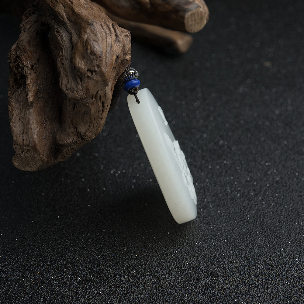 天然和田玉蝶恋花吊坠-红掌柜