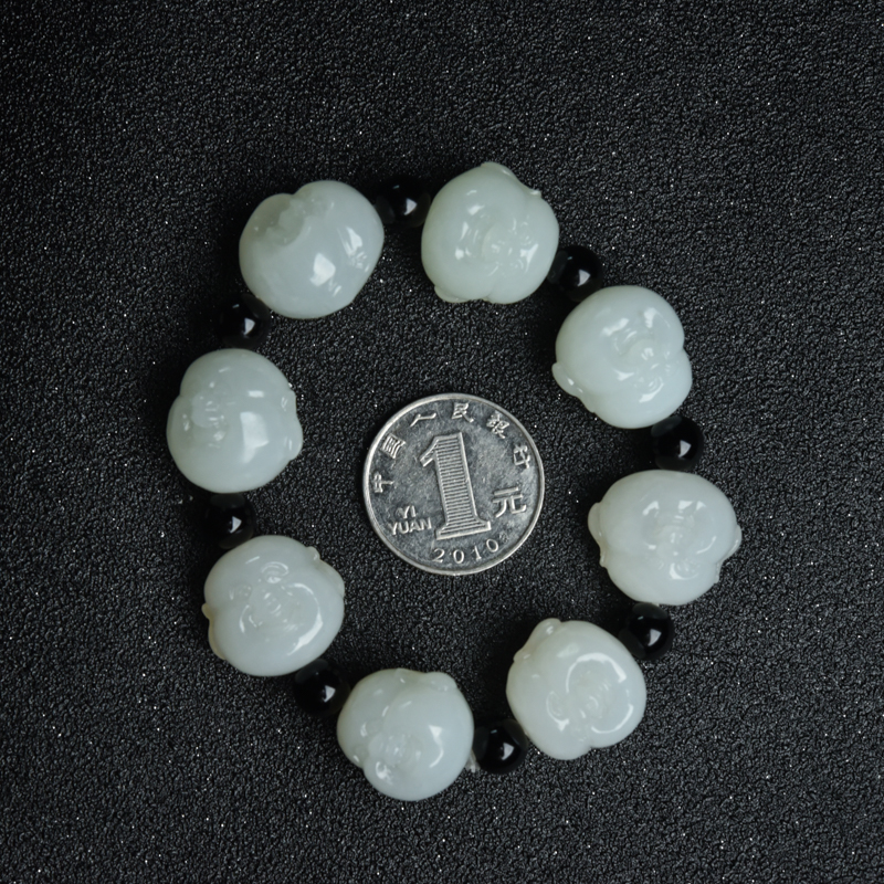 和田白玉佛头手串-红掌柜