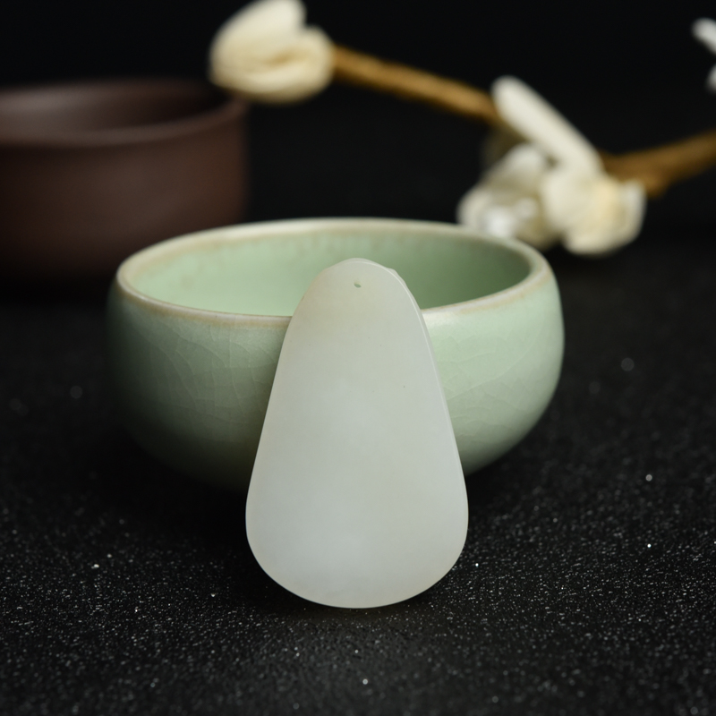 天然山料和田玉福在眼前吊坠-红掌柜