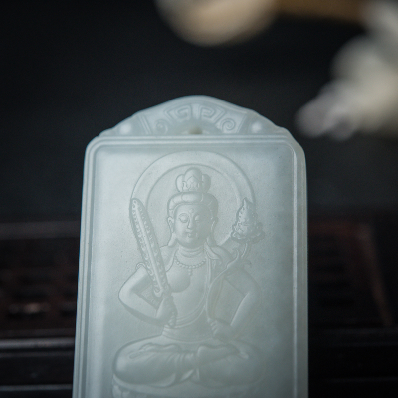 俄罗斯和田玉虚空藏菩萨吊坠-红掌柜