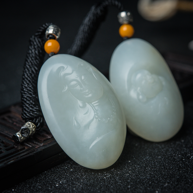 和田玉观音/佛吊坠-红掌柜