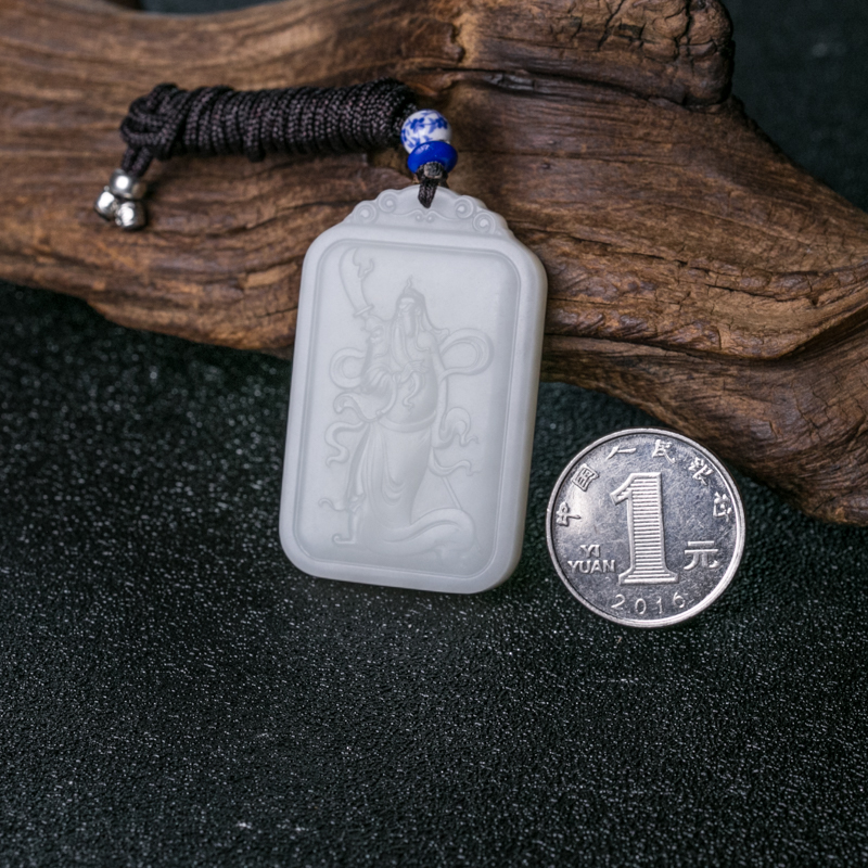 和田玉关公挂坠-红掌柜