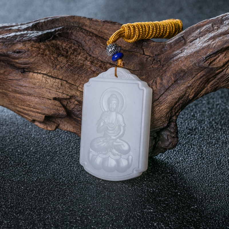 山料和田白玉大日如来吊坠-红掌柜