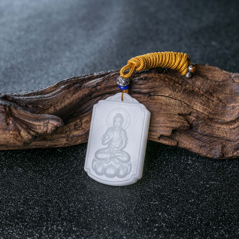 天然和田玉大日如来吊坠-红掌柜