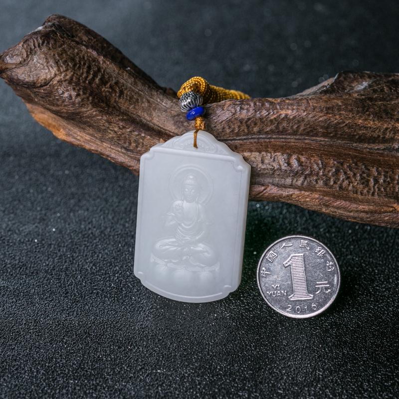 天然和田玉大日如来挂坠-红掌柜