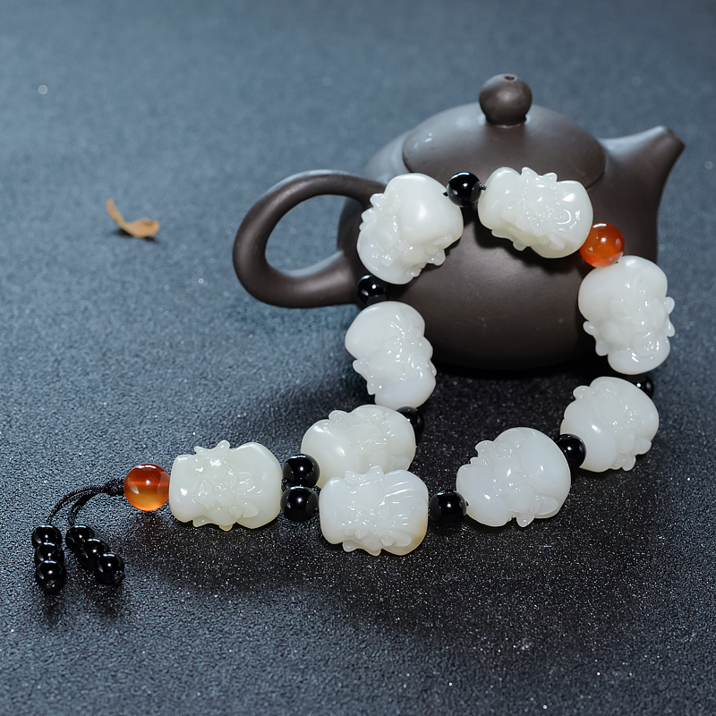 山料和田玉十八罗汉手持-红掌柜